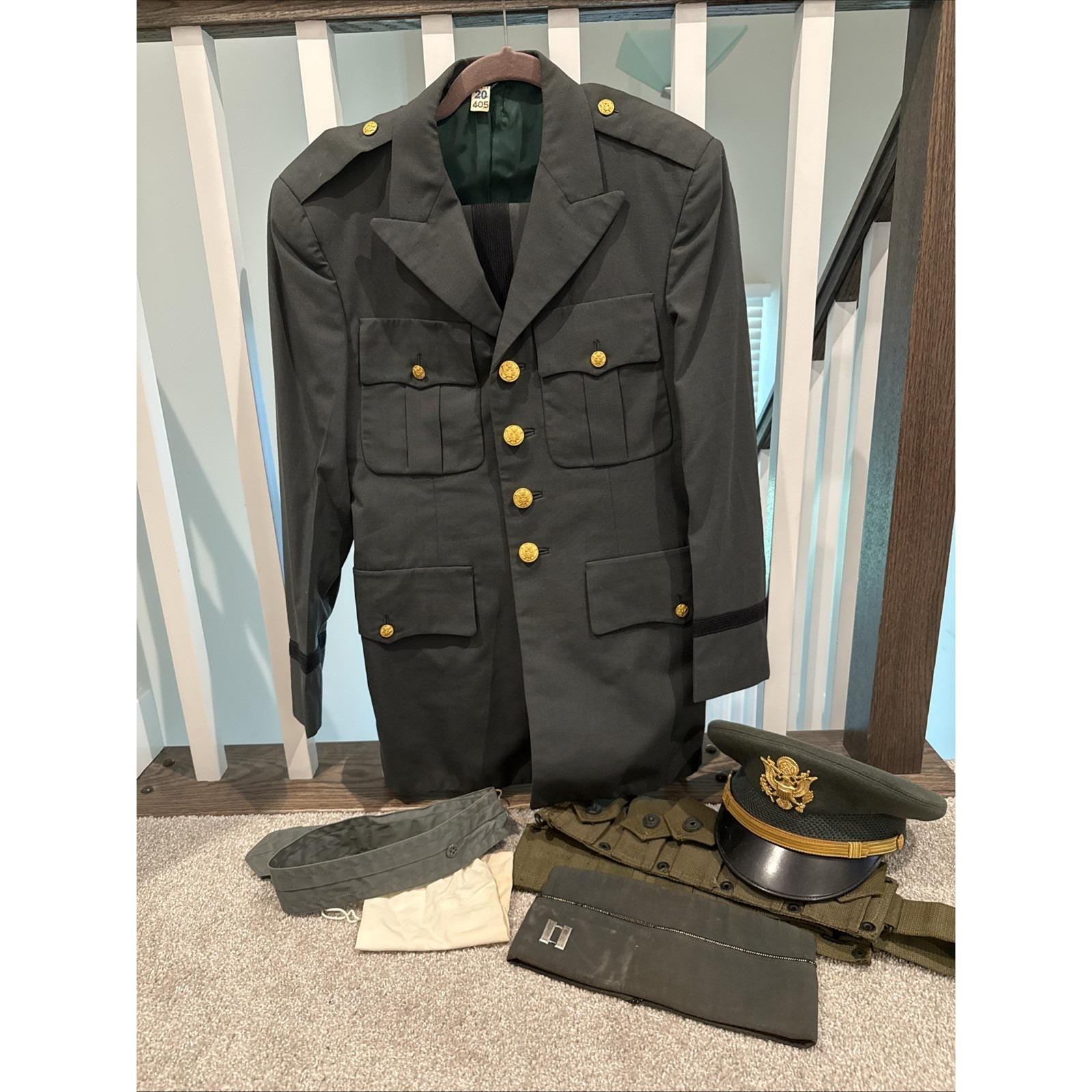 green emerald velvet dress US Army Class A Dress 3 Piece Uniform Shirt Only / MD (Approx. 15 Neck)