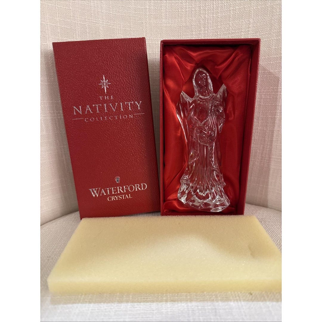Waterford Crystal Nativity Collection Angel W/ Harp/lute With Orig Box ...