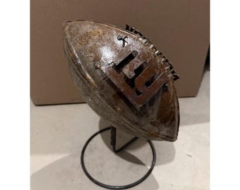New York Giants Brass Metal Football With Stand Vintage Collectible RARE