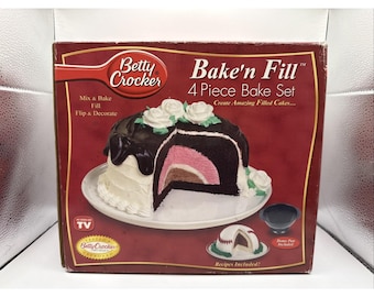 Betty Crocker Bake Fill 4pc Specialty Ice Cream Filled Cakes Bake Dome Pan Set