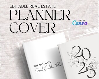 Ultimate Real Estate Planner Covers - Printable and Fully Edital in Canva