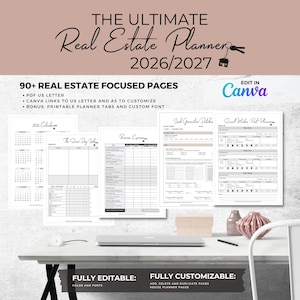 Ultimate 2026/2027 Real Estate Business Planner - Digital Download | Customize in Canva | Branding | Marketing | Social Media | ChatGPT
