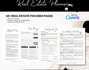2026/2027 Real Estate Business Planner - Instant Digital Download, 40+ Pages | Canva Fully Editable | ChatGPT