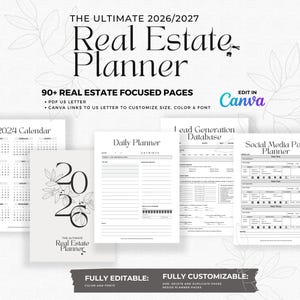 Ultimate 2026/2027 Real Estate Business Planner - Digital Download | Customize in Canva | Branding | Marketing | Social Media | ChatGPT