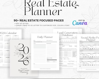 Ultimate 2026/2027 Real Estate Business Planner - Digital Download | Customize in Canva | Branding | Marketing | Social Media | ChatGPT