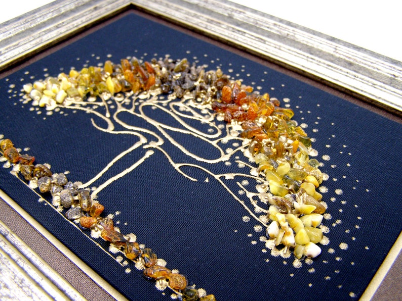 Amber Tree of Life framed artwork