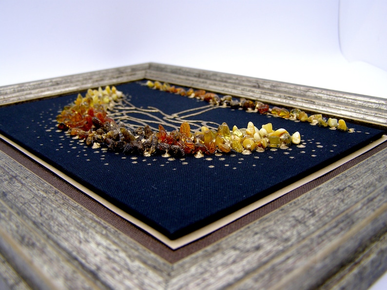 Amber Tree of Life framed artwork