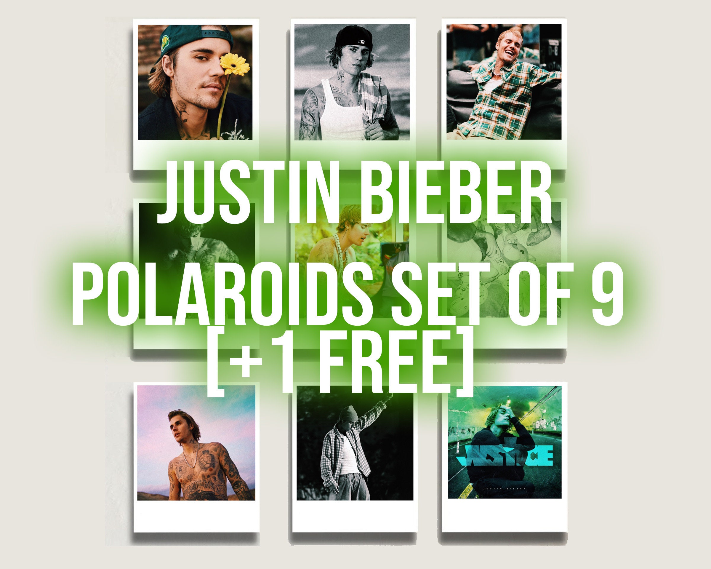 Justin Bieber Polaroids Set Of 9 [+1 Free]