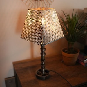 Metal Handmade Lamp, Industrial Lamp, Metal Desk Lamp, Steampunk, Steampunk Lamp, Mechanical Art, Metal Art, Metal Decoration