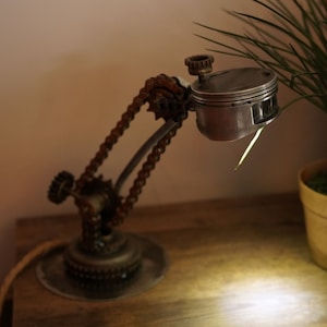 Metal Handmade Lamp, Metal Desk Lamp, Steampunk, Steampunk Lamp, Mechanical Art, Metal Art, Metal Decoration