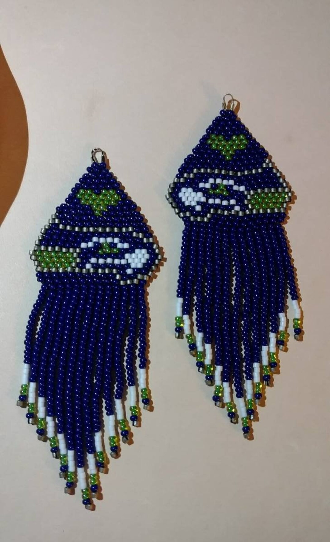Handbeaded Sports Team Earrings Seattle Seahawks Etsy