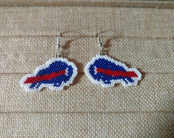 NFL Buffalo Bills Inspired Handbeaded Earrings