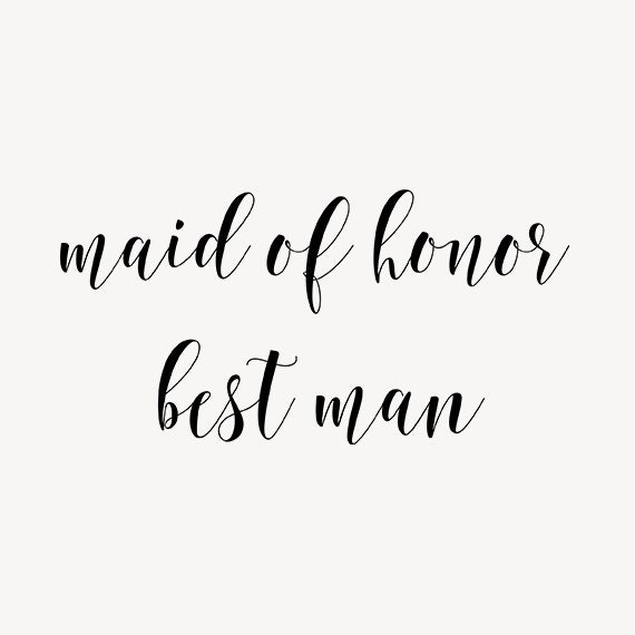 Maid Of Honor Best Man Svg Cut File Maid Of Honor Clipart Etsy