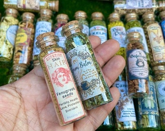 LOT HERBS JARS Amazing old labeled | Set of 5-10-15-20-25-30-35-40-50-80-90-100 | Ritual | Altar | Spell jars | Curio |Pagan