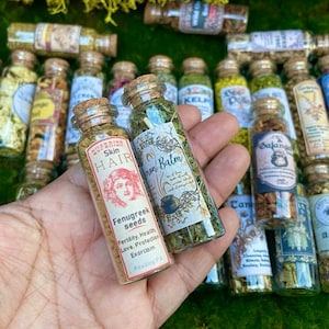 LOT HERBS JARS Amazing old labeled | Set of 5-10-15-20-25-30-35-40-50-80-90-100 | Ritual | Altar | Spell jars | Curio |Pagan