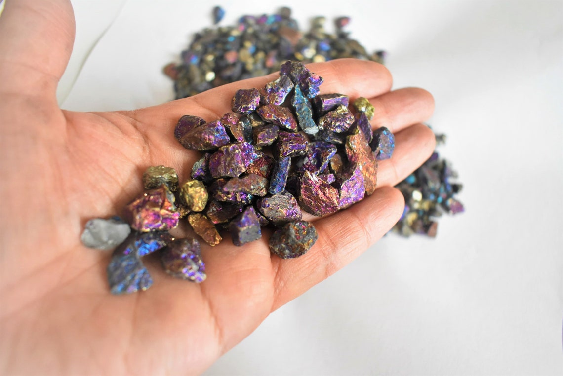 ROUGH PEACOCK Chips Chalcopyrite Crushed Rough Peacock Ore Etsy