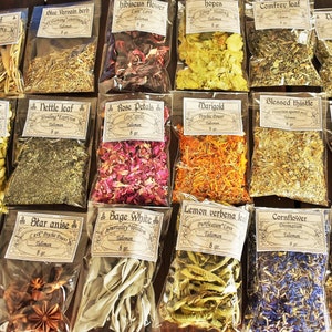 LOT HERB BAGS of 12-30- 50-70-90-180-190 herbs Bags set | Magical l Herbs |Ritual | Magical | Witch tools | Herb kit | Set herb bags|