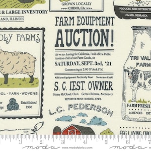 Farmstead Yardage Vintage Farm Advertisements Porcelain, Stacy Iest Hsu, Sold in 1/2 yard increments, Moda Fabrics, 20902 11