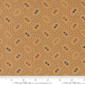 Chickadee Landing Yardage Twin Blooms Dots Sunflower, Kansas Troubles Quilters, Sold in 1/2 yard increments, Moda Fabrics, 9742 12