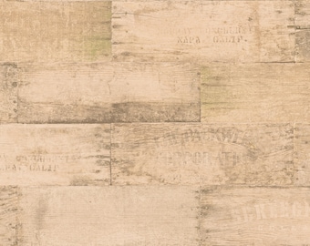 Flea Market Moxie Yardage Wood Wine Crates Tan by Cathe Holden, Sold in 1/2 yard increments, Moda Fabrics, 7365 13D