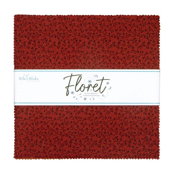 Floret 10" Stacker by Gerri Robinson, Riley Blake Designs, Precut 10" Squares, Layer Cake