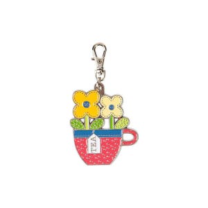 Tirador de cremallera con dijes esmaltados Happy Teacup de Home Town, de Lori Holt de Bee in my Bonnet, ST-31085, Riley Blake Designs