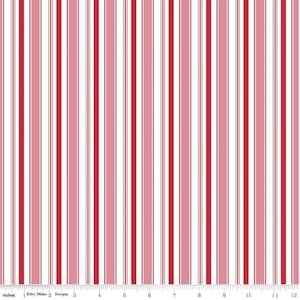 Cozy Christmas Yardage Stripe Pink, Lori Holt, Sold in 1/2 yard increments, Riley Blake Designs, C5368 Pink