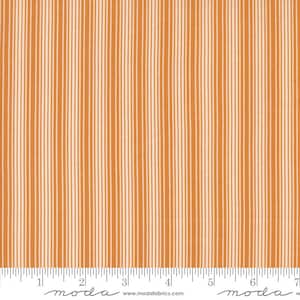 Pumpkin Spice Gatherings Yardage Linen Stripe Pumpkin, Primitive Gatherings, Sold in 1/2 yard increments, Moda Fabrics, 49298 14