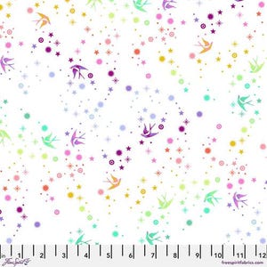 Tula Pink True Colors Yardage Fairy Dust White by Tula Pink, Sold in 1/2 yard increments, Free Spirit Fabrics, PWTP133.WHITE