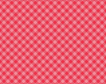 Cozy Christmas Yardage Gingham Pink, Lori Holt, Sold in 1/2 yard increments, Riley Blake Designs, C7972 Pink