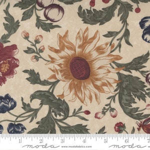 Żonkile i ważki, duży kwiatowy mniszek lekarski, Kansas Troubles Quilters, sprzedawane w odcinkach co 1/2 jarda, Moda Fabrics, 9700 11