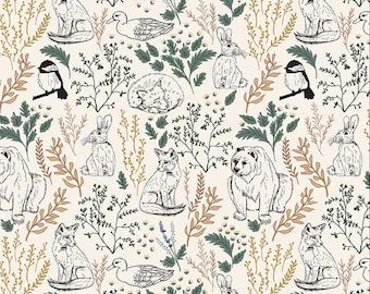 Let's Wander Yardage Main Cream by Casey Cometti, Sold in 1/2 yard increments, Riley Blake Designs, C16880 Cream
