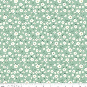 Sunsetridge Yardage Flowers Seafoam, Minki Kim, Sold in 1/2 yard increments, Riley Blake Designs, C15732 Seafoam