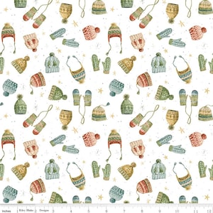 Magical Winterland Yardage Knitwear Snow, Lisa Audit, Sold in 1/2 yard increments, Riley Blake Designs, C14945 Snow