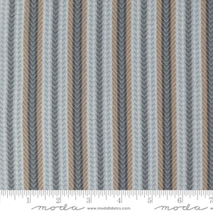 Farmhouse Flannels III Yardage Pewter Blanket Stripes por Primitive Gatherings, vendido em incrementos de 1/2 jarda, Moda Fabrics, 49275 14F