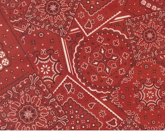 Saddle Ranch Yardage Badlands Bandana Barn Red, Sold in 1/2 yard increments, Moda Fabrics, 33794 20