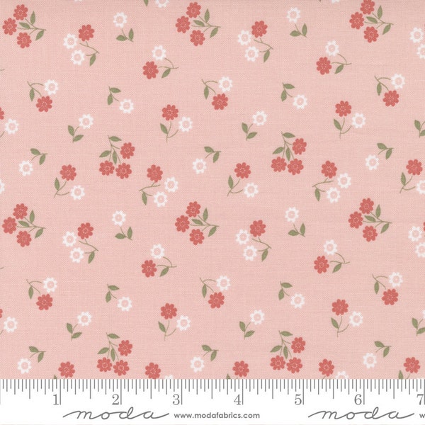 Country Rose Yardage Dainty Floral Pale Pink by Lella Boutique, Sold in 1/2 yard increments, Moda Fabrics, 5173 12