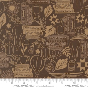 Stoff „Windfall Yardage Cozy Up Fall Coffee“, Fancy That Design House, erhältlich in 0,5-Yard-Schritten, Moda Fabrics 45652 19