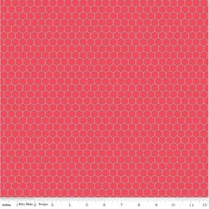 Farm Girl Vintage Companion Yardage Honeycomb Cayenne, Lori Holt Bee In My Bonnet, Sold in 1/2 yard increments, Riley Blake Designs, C8742