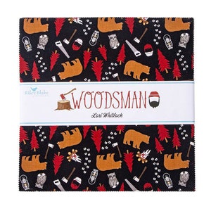 Apilador Woodsman de 10&quot; de Lori Whitlock, Riley Blake Designs, cuadrados precortados de 10&quot;, pastel en capas