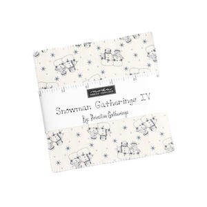 Snowman Gatherings IV by Primitive Gatherings, Moda Fabric, Precut 5&quot; Squares, Charm Pack