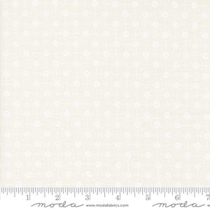 Cottage Charm Yardage Pixie Dot Flower Grid Tonal White, Heather Briggs My Sew Quilty Life, Sold in 1/2 yard increment Moda Fabrics 31755 31