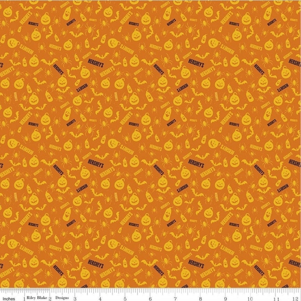 Celebrate with Hershey Pumpkins Orange, Halloween, Sold in 1/2 yard increments, Riley Blake Designs, C11983 Orange