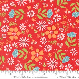 Laguna Sunrise Birdie Rose Florals Geranium von Sherri & Chelsi, Verkauft in 1/2 Yard Schritten, Moda Fabrics, 37680 16