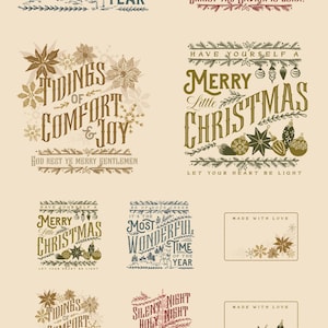 Old World Yuletide Metallic Panel by Fancy That Design House, Moda Fabrics, 45629 11M