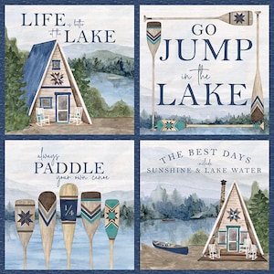 Wake at the Lake Pillow Panel by Tara Reed, Riley Blake Designs, PPD14896-PANEL