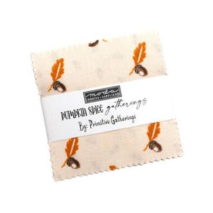 Pumpkin Spice Gatherings Mini Charm Pack by Primitive Gatherings, Moda Fabric, Precut 2.5&quot; squares