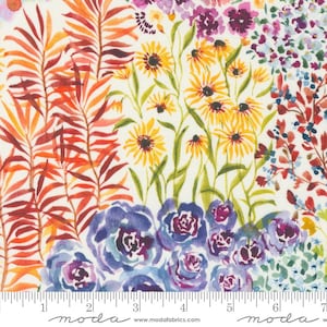 Floribunda Yardage Flower Child Florals Cloud by Create Joy Project, Sold in 1/2 yard increments, Moda Fabrics, 39801 11