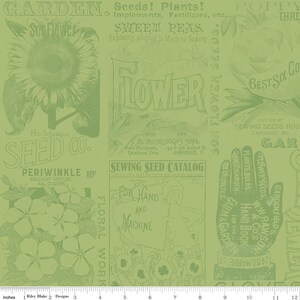Sewing Seeds III Yardage Garden Blender Green by J. Wecker Frisch, Sold in 1/2 yard increments, Riley Blake Designs, C15690 Green