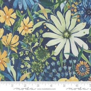 Sunshine & Blue Skies Yardage Sunny Days Floral Watercolor Lake by Create Joy Project, Sold in 1/2 yard increments, Moda Fabrics, 39820 14